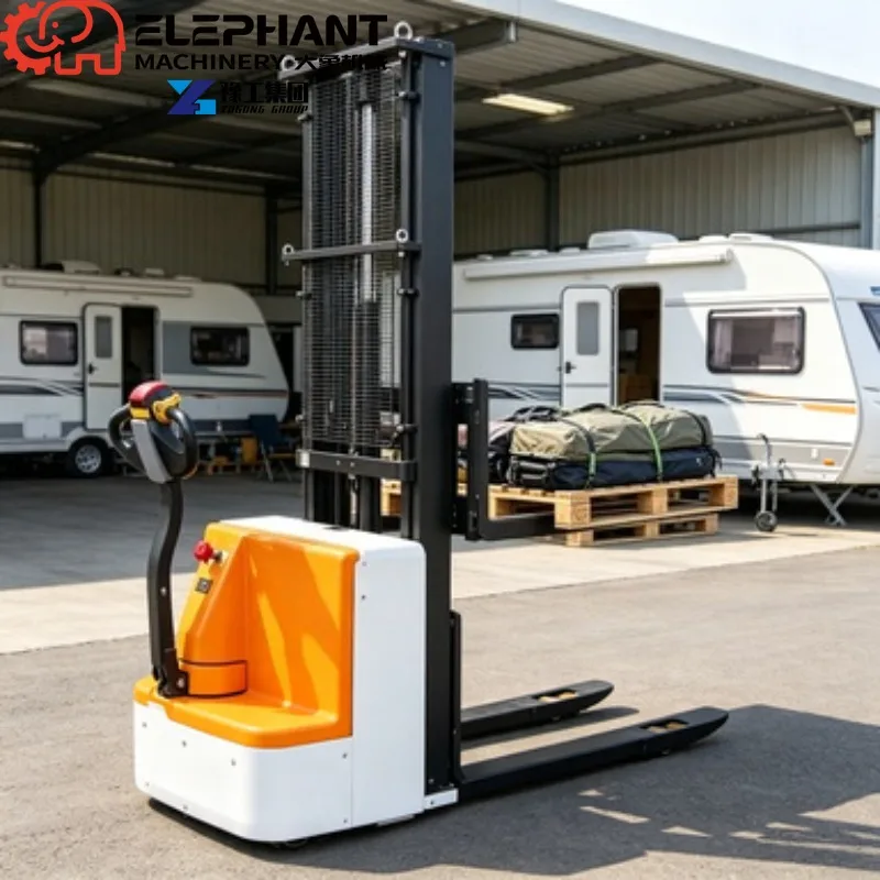 1500kg 2000kg Walkie Full Electric Stacker, Pallet Lifting Equipment Featuring 6m Lifting Height For Indoor Logistics