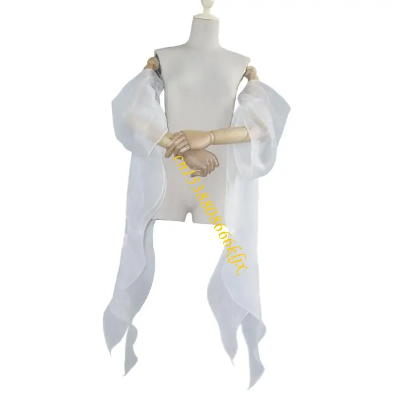 Sheer Bride Rleeves Odnotowane okładki ramienia z płynącą wstążką dla sukni 066c