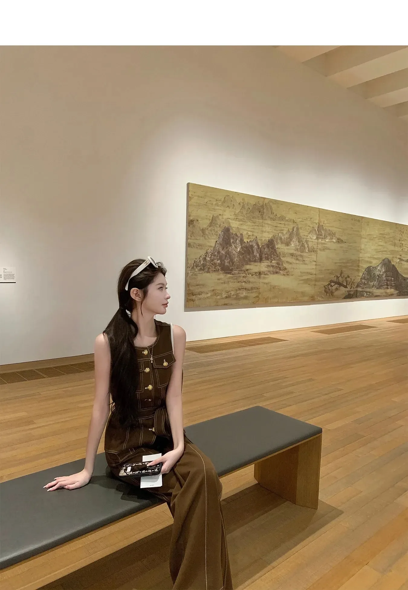 Y2k American Retro Loose Straight Pants Suit 2026 New Japanese Fashion Trend Topstitched Gold Buckle Waist Lace-Up Vest