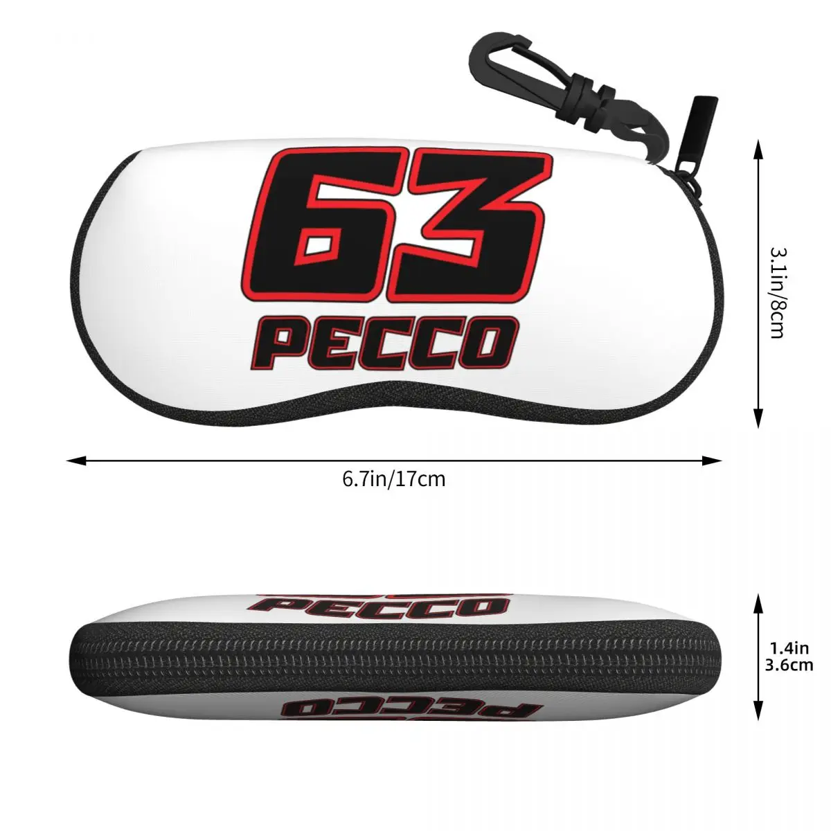 Pecco Bagnaia 63 Shell Glasses Case Protector صندوق النظارات الشمسية للنساء والرجال حقيبة النظارات الناعمة