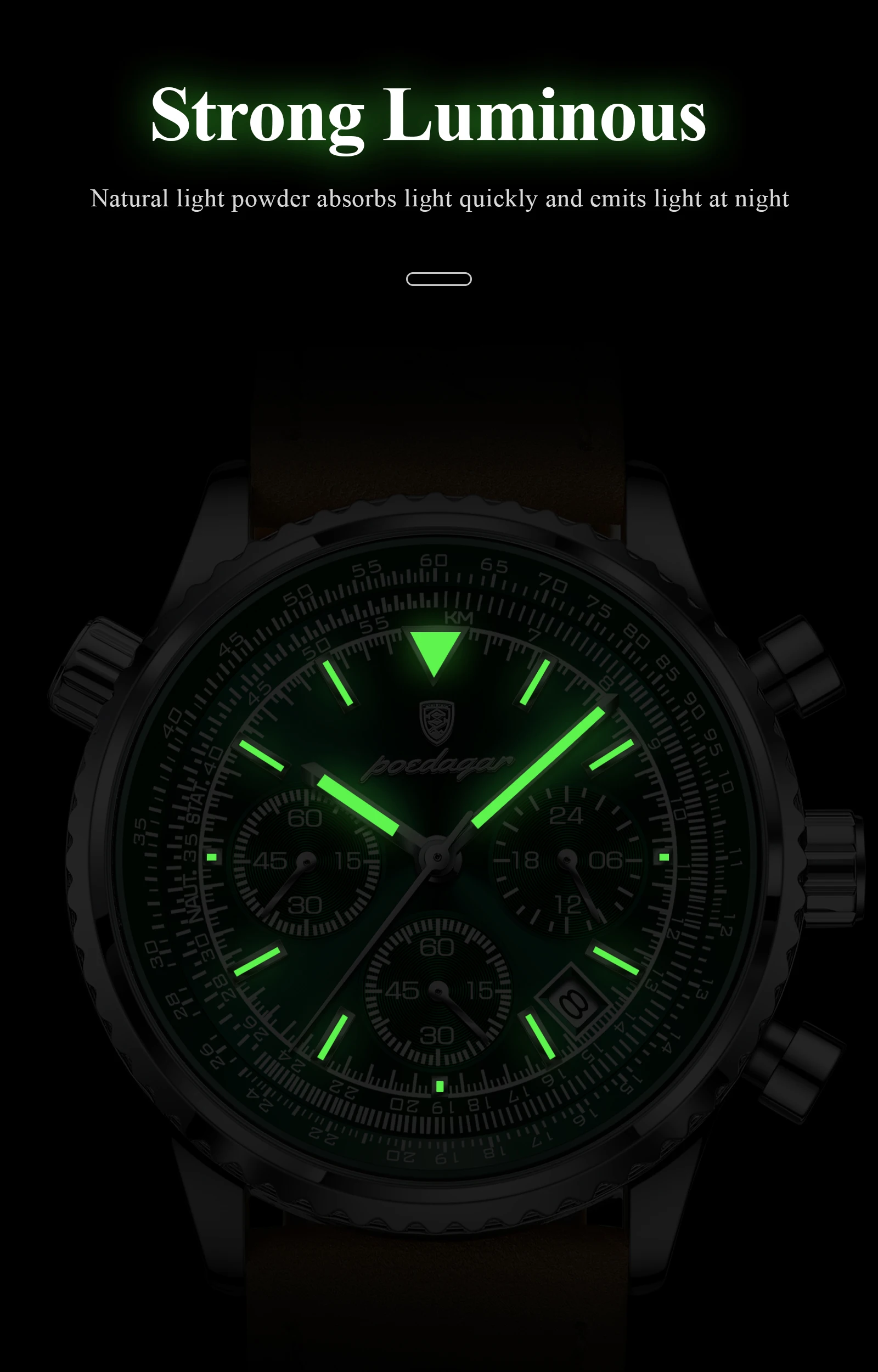 Orologio da uomo di lusso POEDAGAR orologio da polso da uomo luminoso impermeabile di alta qualà in acciaio inossidabile data Week orologi da uomo orologi al quarzo  1511