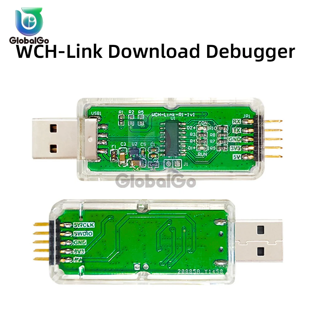 WCH link تنزيل مصححة RISC-V الإطار MCU Oonline التصحيح SWD واجهة رقاقة البرمجة مع مؤشر LED ضوء 3 فولت/5 فولت