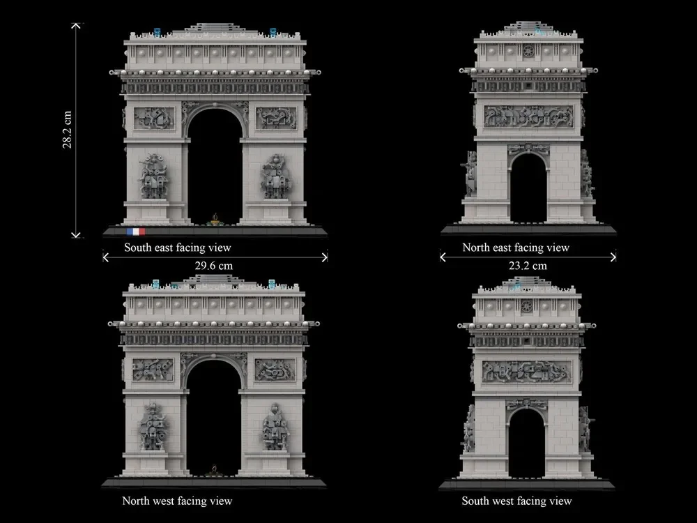 4329 Uds. MOC edificios de escenas famosas Francia Arco De Triunfo bloque De construcción Modular Castillo arquitectura modelo ladrillo juguetes regalos para niños
