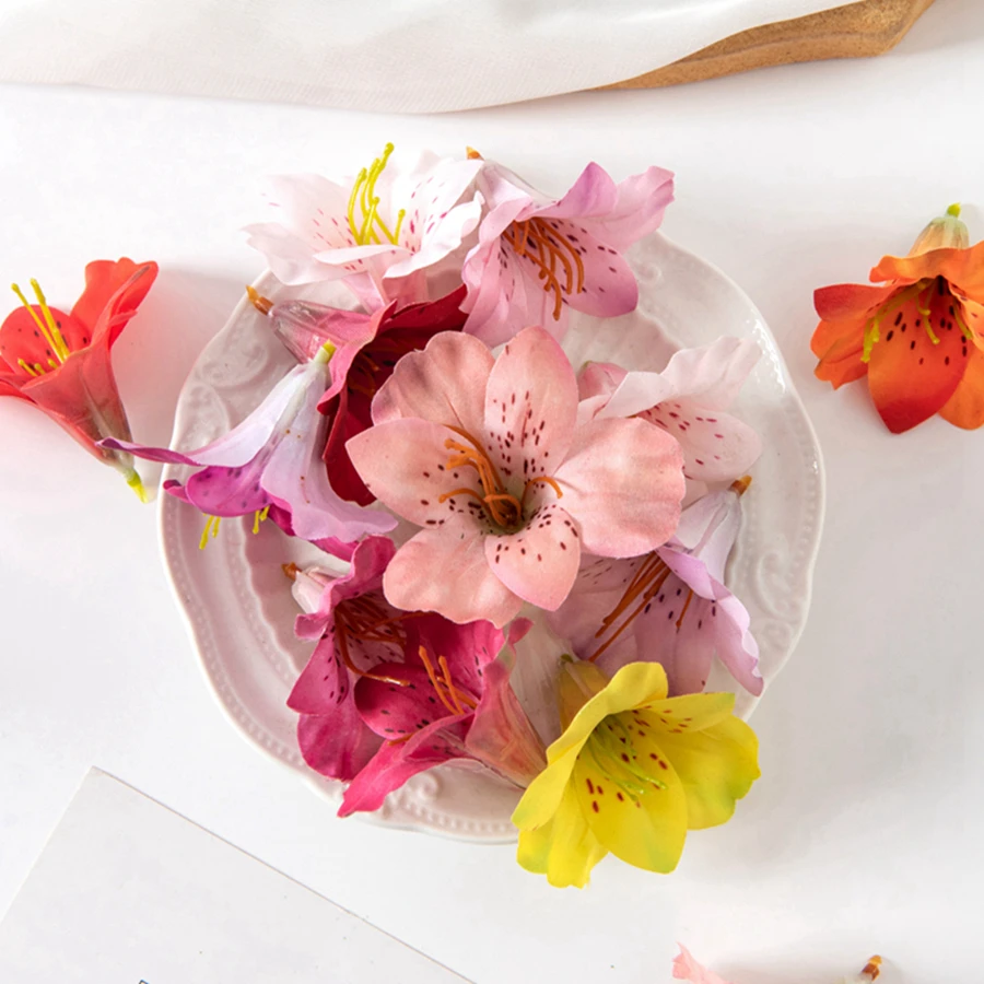 10 Pieces Artificial Flowers Silk Butterfly Orchid Wedding Home Outdoor Arch Decoration Accessories Brooch Diy Christmas Wreath 