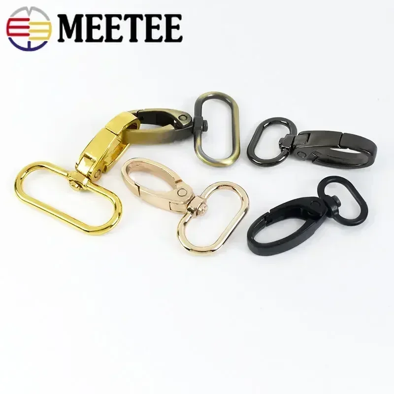 50pcs Metal Strap Buckles Lobster Clasp Bag Webbing Snap Hooks Handbag Hangers DIY KeyChain Leather Part Accessories