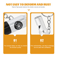 2 Pcs Compass Whistle Multi Functional Camping Gear Loud Emergency Brass Whistles Aluminum Alloy Hiking Essentials Man