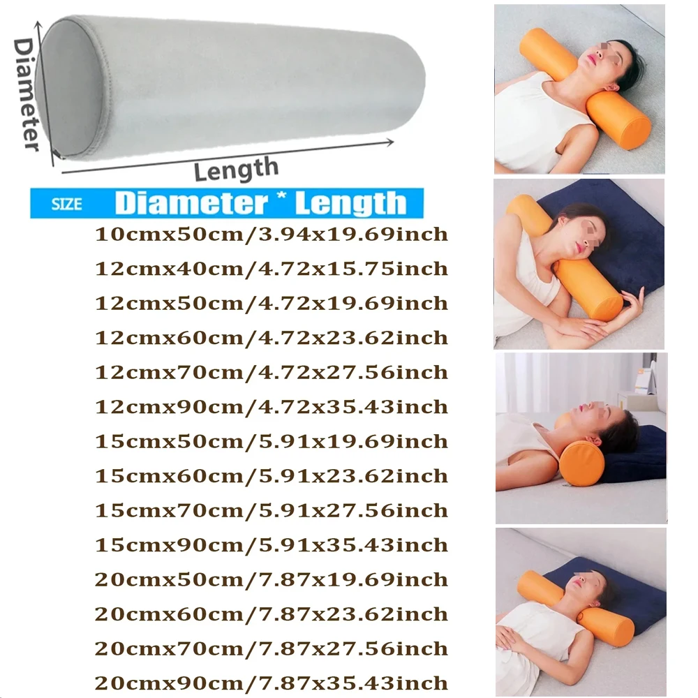 Soft Sofa Cylinder Pillow Round Cushion Waist Pillow Waterproof Headrest Waist Pad for Living Room Office Support Cushion 등받이 쿠션