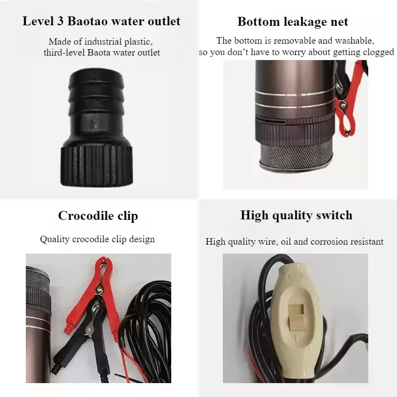 40L/Min DC12V / 24V 150W Submersible Electric Pump For Pumping Diesel Fuel Delivery Water Sewage Suction Transfer Electric Pump