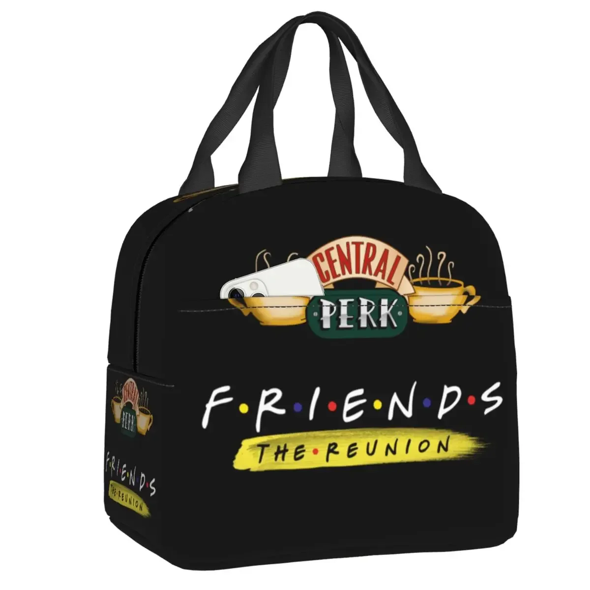 Friends Logo Insulated Lunch Tote Bag for Women Classic TV Show Portable Cooler Thermal Food Lunch Box School