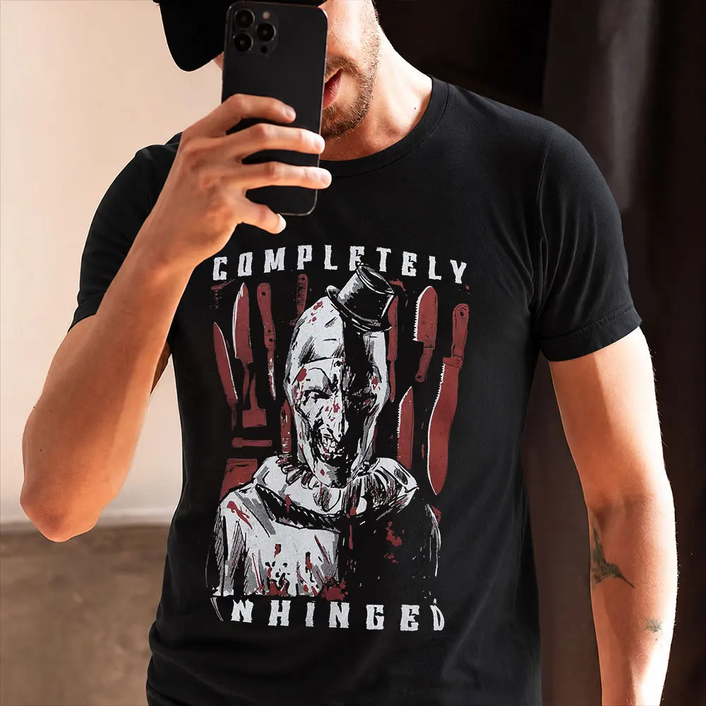 Retro Horror Movie Terrifier Art The Clown Killer Scary Halloween Gift T Shirt 0807 Short Sleeve Graphic clothes All size tops
