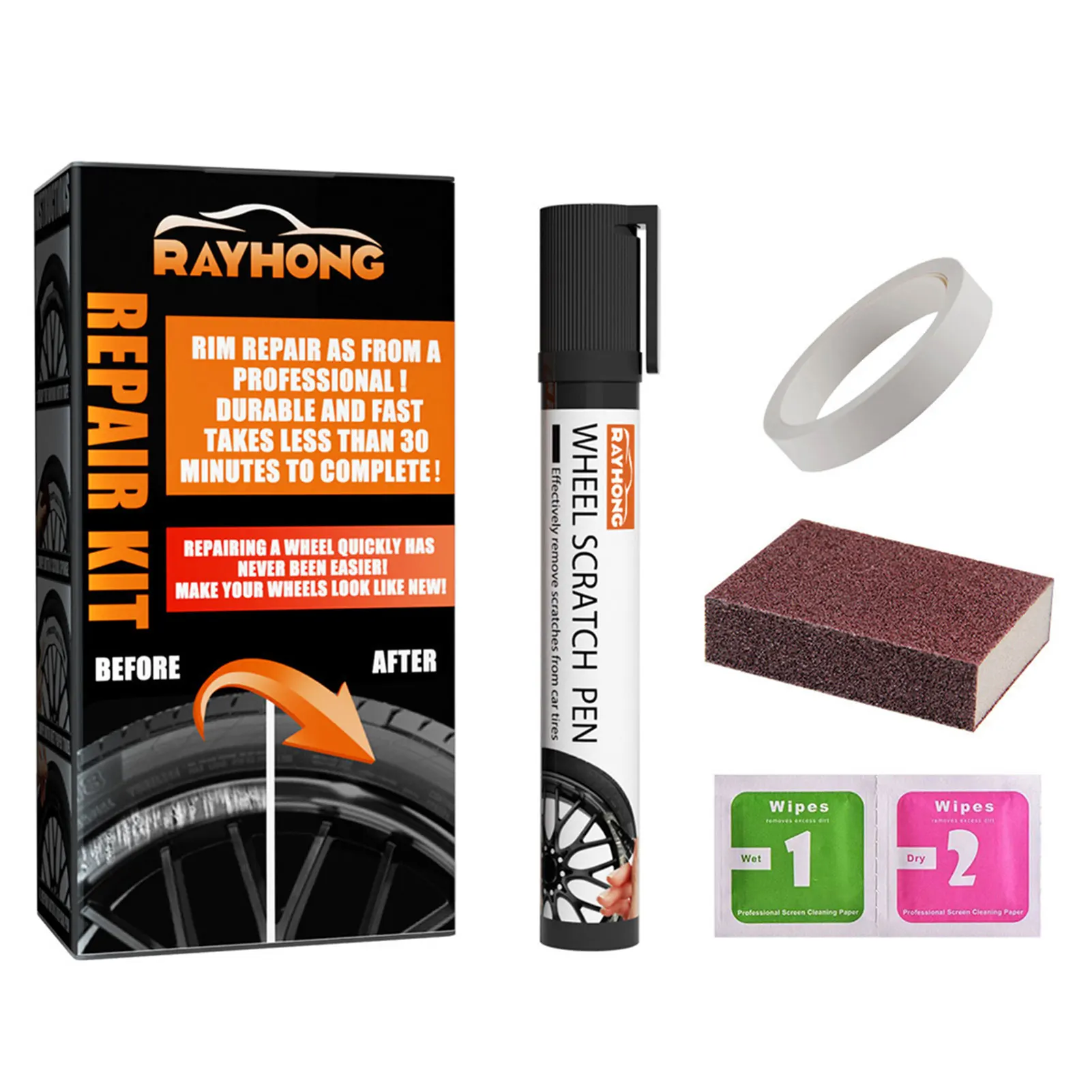 

Набор ручек для удаления царапин на колесах, ручка для ремонта царапин на колесах, прочная и долговечная ручка для фиксации для гаража, автоматическое обслуживание своими руками