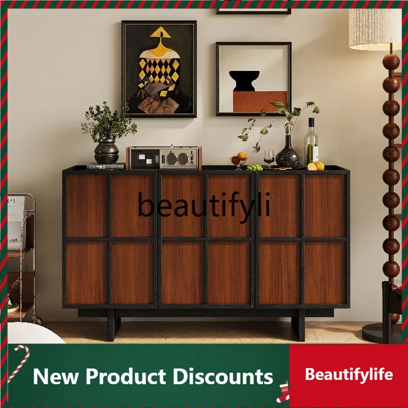 

Retro home porch cabinet, bedroom, living room storage locker, antique solid wood against the wall D80