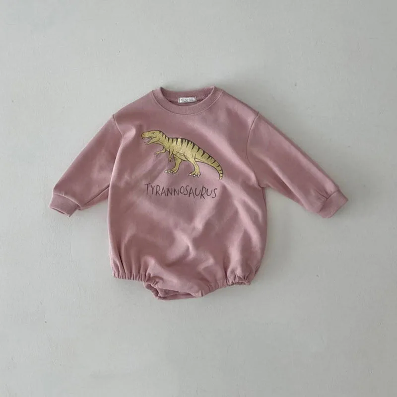 Baby Thin Loose One Piece New Autumn Infant Bodysuit Clothes 1-18M Cartoon Dinosaur Toddler Newborn Items