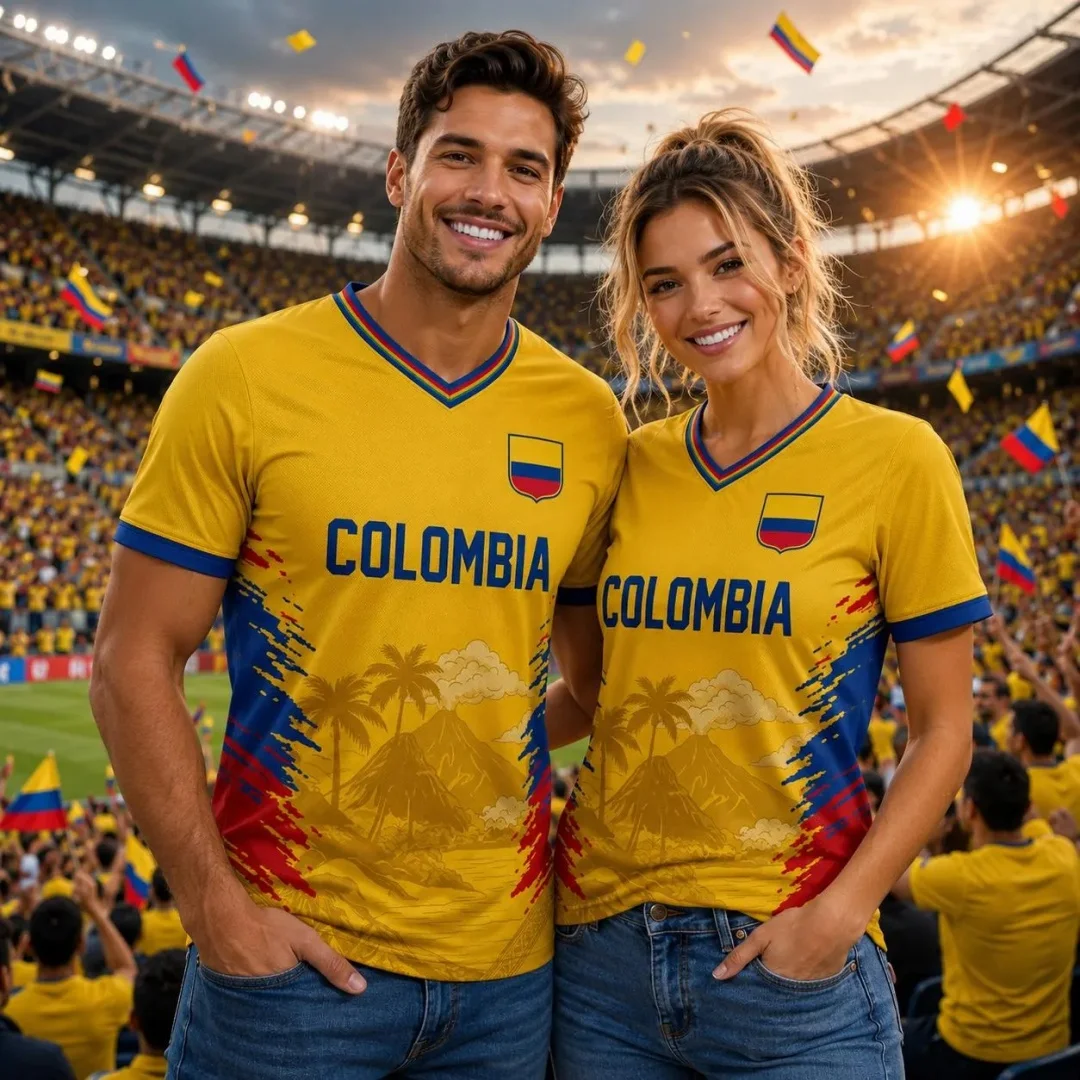 2026 Colombia Soccer Jersey Colombia Fan Gift National Team Tee Summer Sports Men's T-Shirt Children's Clothing Tee Y2k Woman ﻿