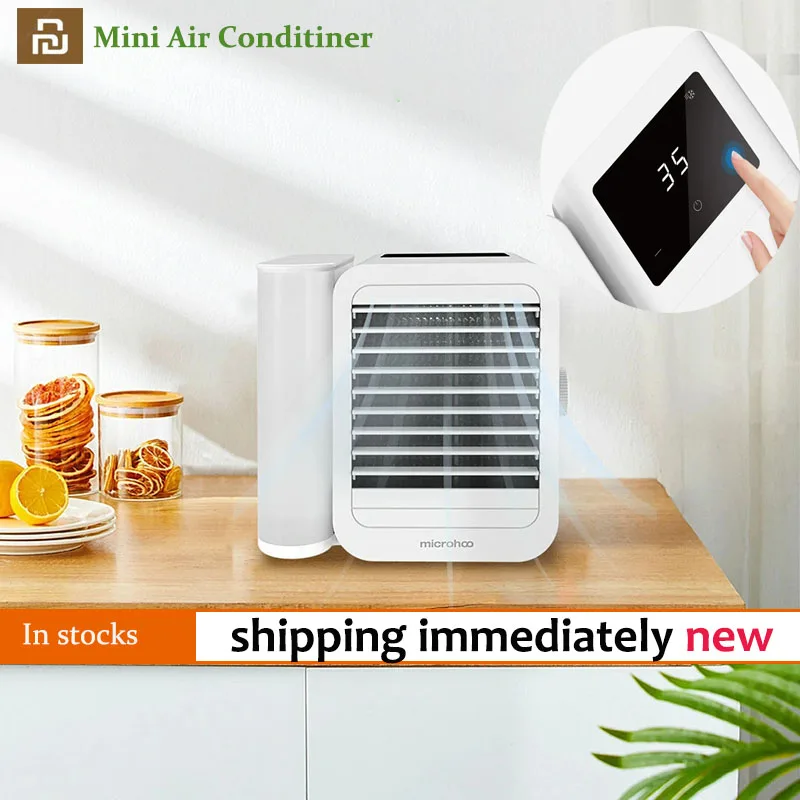 New Microhoo Mini Portable Air Conditioner Fan 1000ML Aromatherapy Essential Oil Diffuser Fast Cooling Humidifier Household