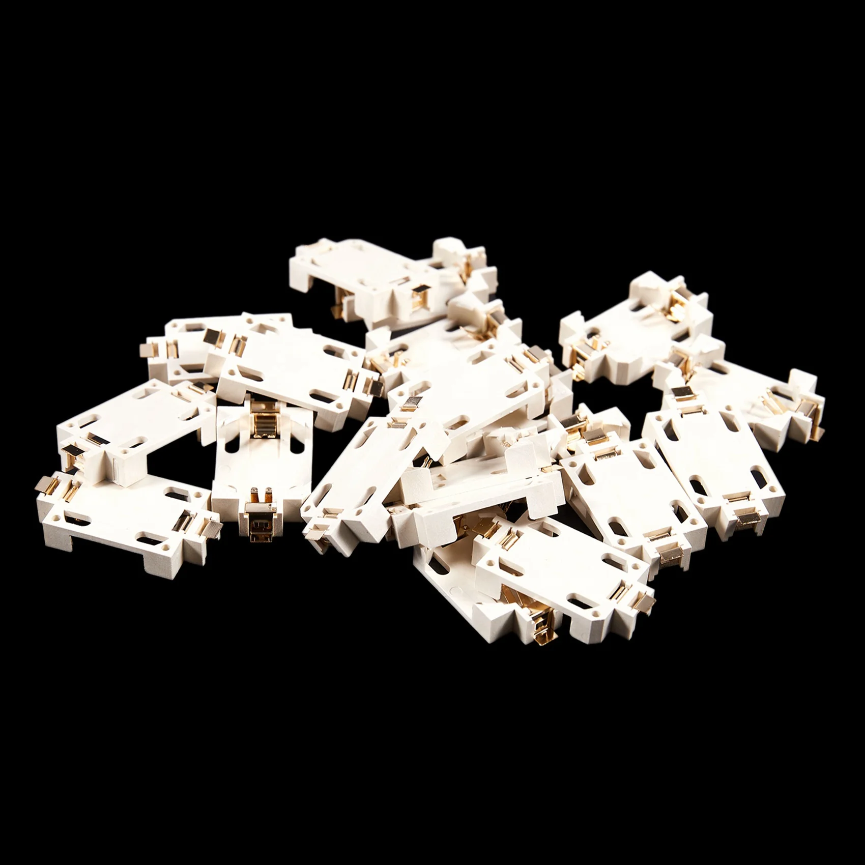 Ingenious-40Pcs White Housing CR2032 SMD Cell Button Battery Holder Socket Case