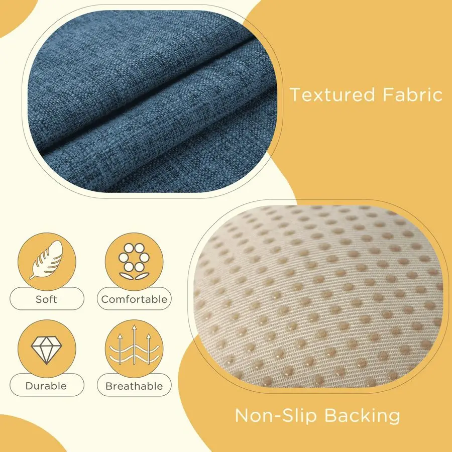 Chair Cushion Indoor Extra Large Rocking Chair Pads High Back Non Slip Textured Seat and Back Cushion Set with Ties for Wooden R