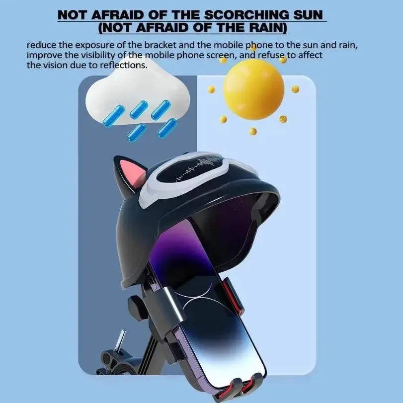 Bicycle Motorcycle Phone Holder 360°Rotation Outdoor Cycling Navigation Stand Sunscreen Rainproof Small Helmet For All Smatphone