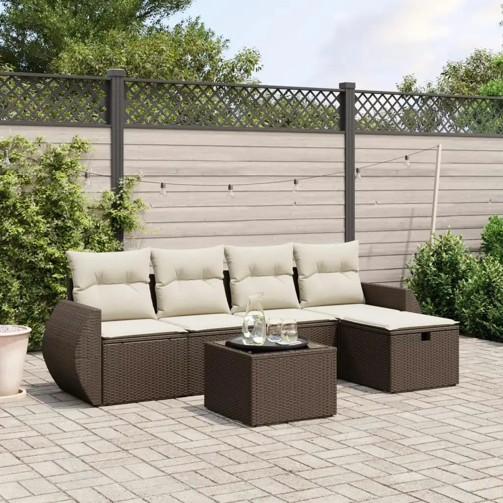 

Cozy Brown Garden Sofa Set Outdoor Lounge Seating Cushioned Furniture for Patio Balconies and Yards