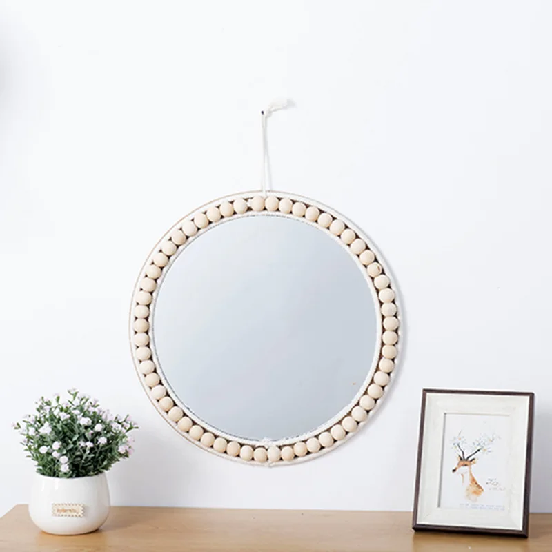 

Desktop Raffia Decorative Mirrors Nordic Mirror Round Based Decorative Mirrors Bedroom Hanging Miroir Mural Ayna Wall Decor