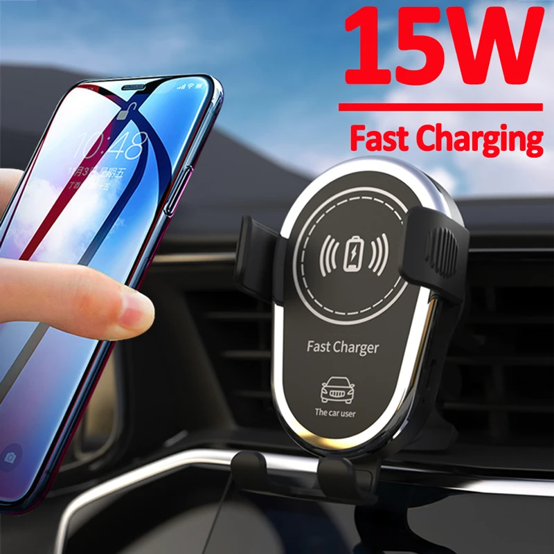 15W Wireless Charger Car Fast Charging Mount Air Vent Mobile Phone Holder Stand For iPhone 14 13 12 11 Pro Max Xiaomi Samsung