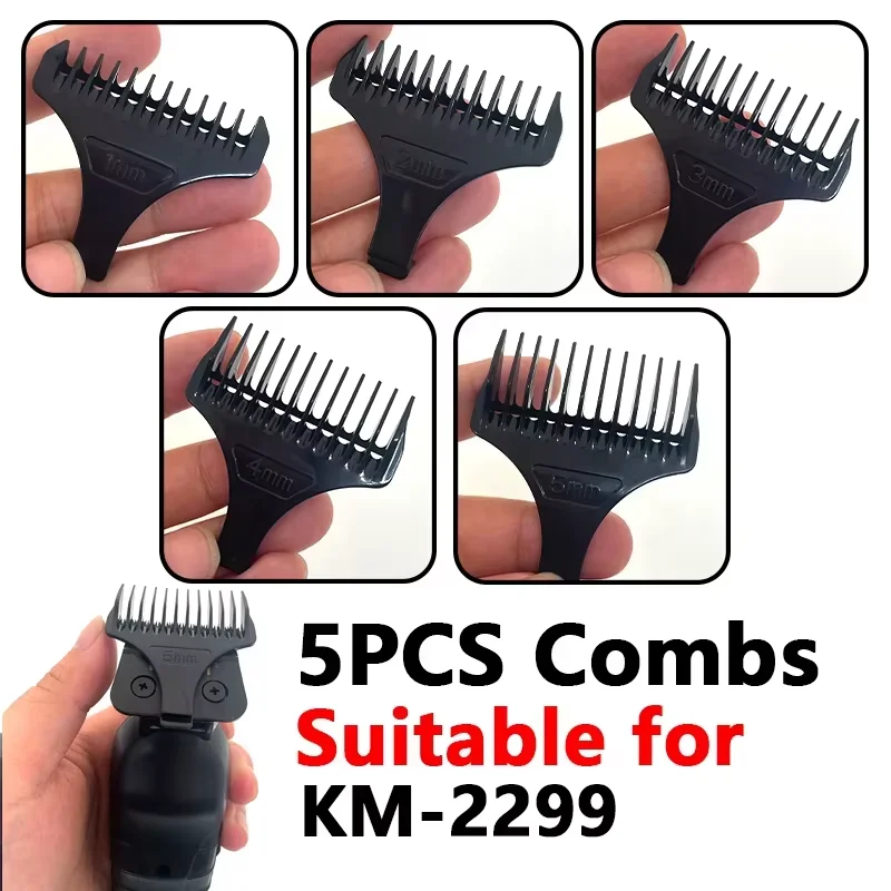 Kemei Hair Trimmer Limit Comb Universal Black Guards Hairdresser Hair Cutting Guide for KM-2293 KM-2299 1 2 3 4 5mm Comb