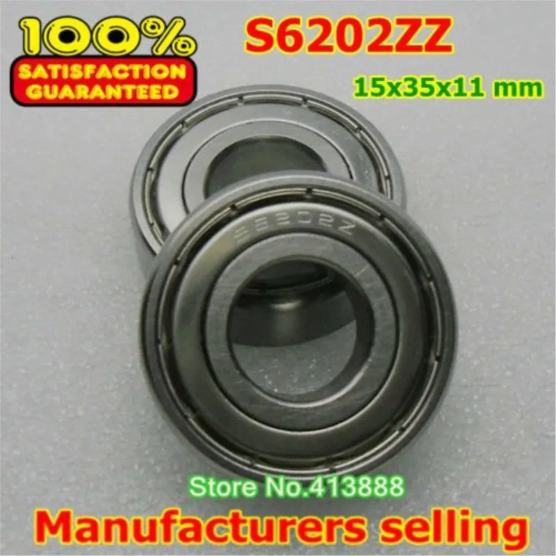 

10pcs Free Shipping SUS440C environmental corrosion resistant stainless steel deep groove ball bearings S6202ZZ 15*35*11 mm