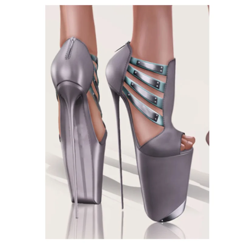 솔리드 패치 워크 플랫폼 샌들 얇은 하이힐 들여다 발가락 패션 섹시한 멋진 2025 여름 빅 사이즈 여성 신발 Zapatillas Mujer