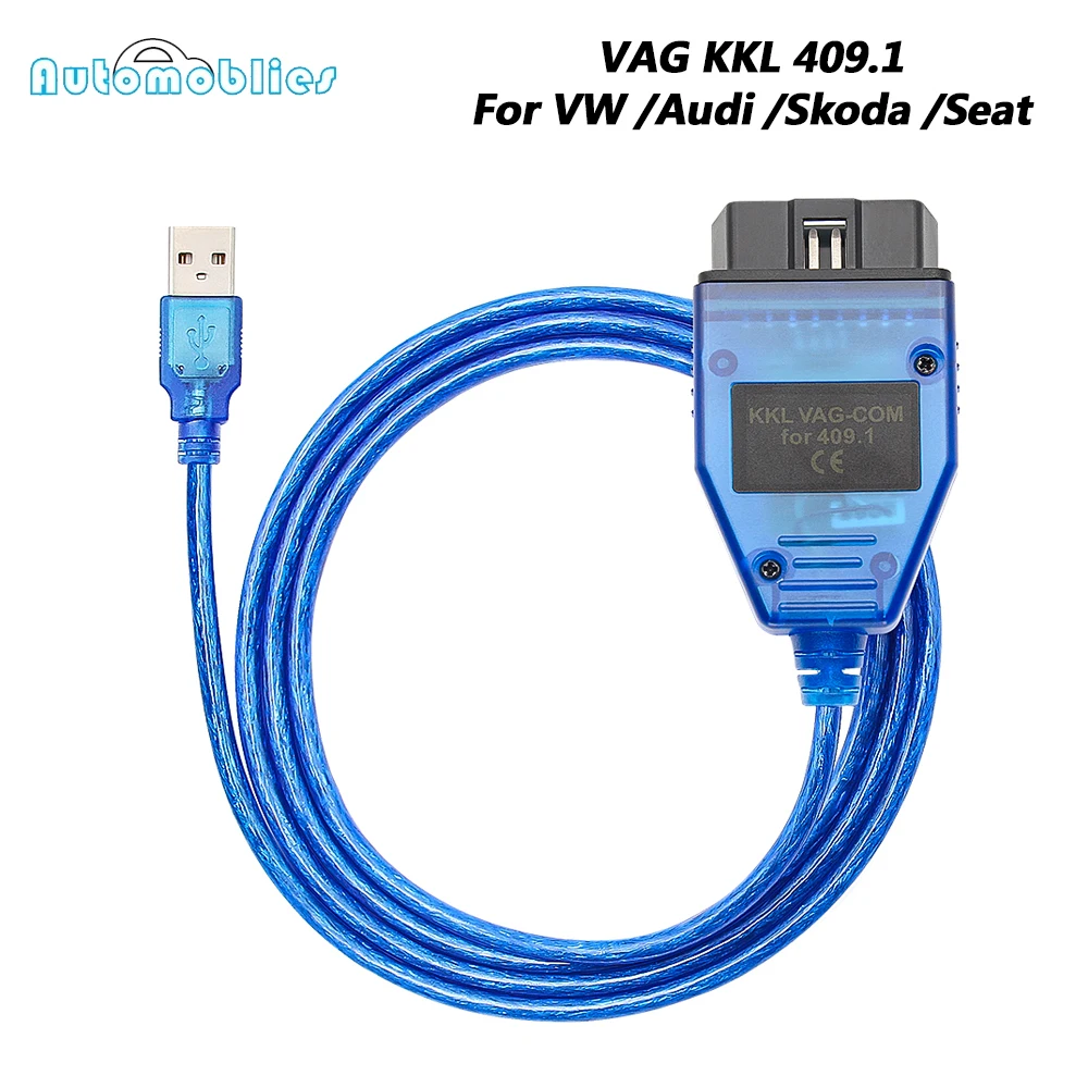 VAG KKL 409.1 OBD2 Car Diagnostic Interface Cable With FTDI CH340 Chip For VW For Audi For Skoda For Seat OBD COM Scanner Tool