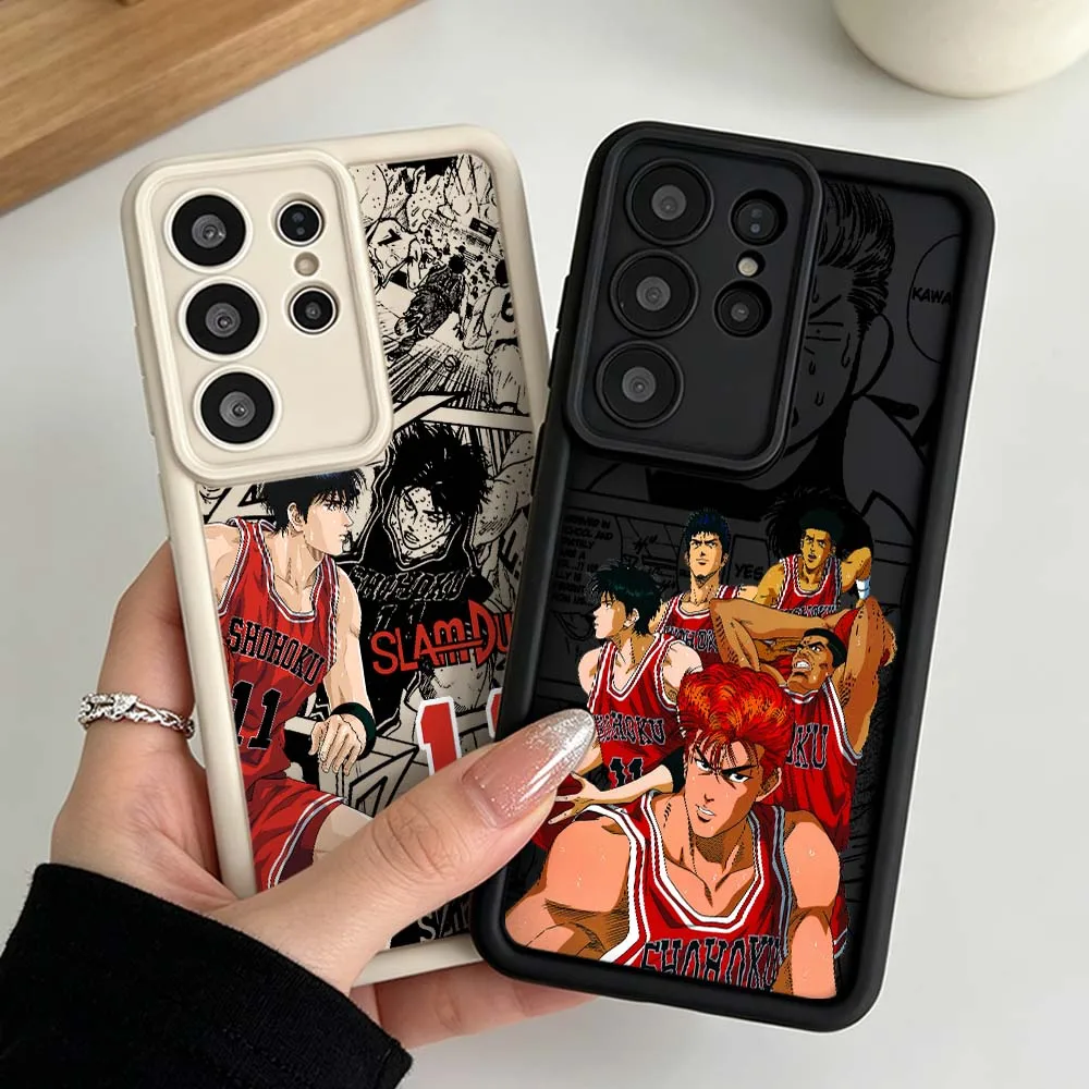 S-Slam Dunk Animation Phone Case For Samsung Galaxy S26 S25 S24 S23 S22 S21 S20 Ultra Plus FE Eye Ladder Silicone Cover