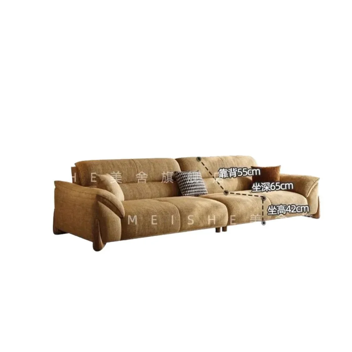 XXM   Italian minimalist cat scratching cloth sofa anti-cat scratching living room modern simple matte cloth sofa