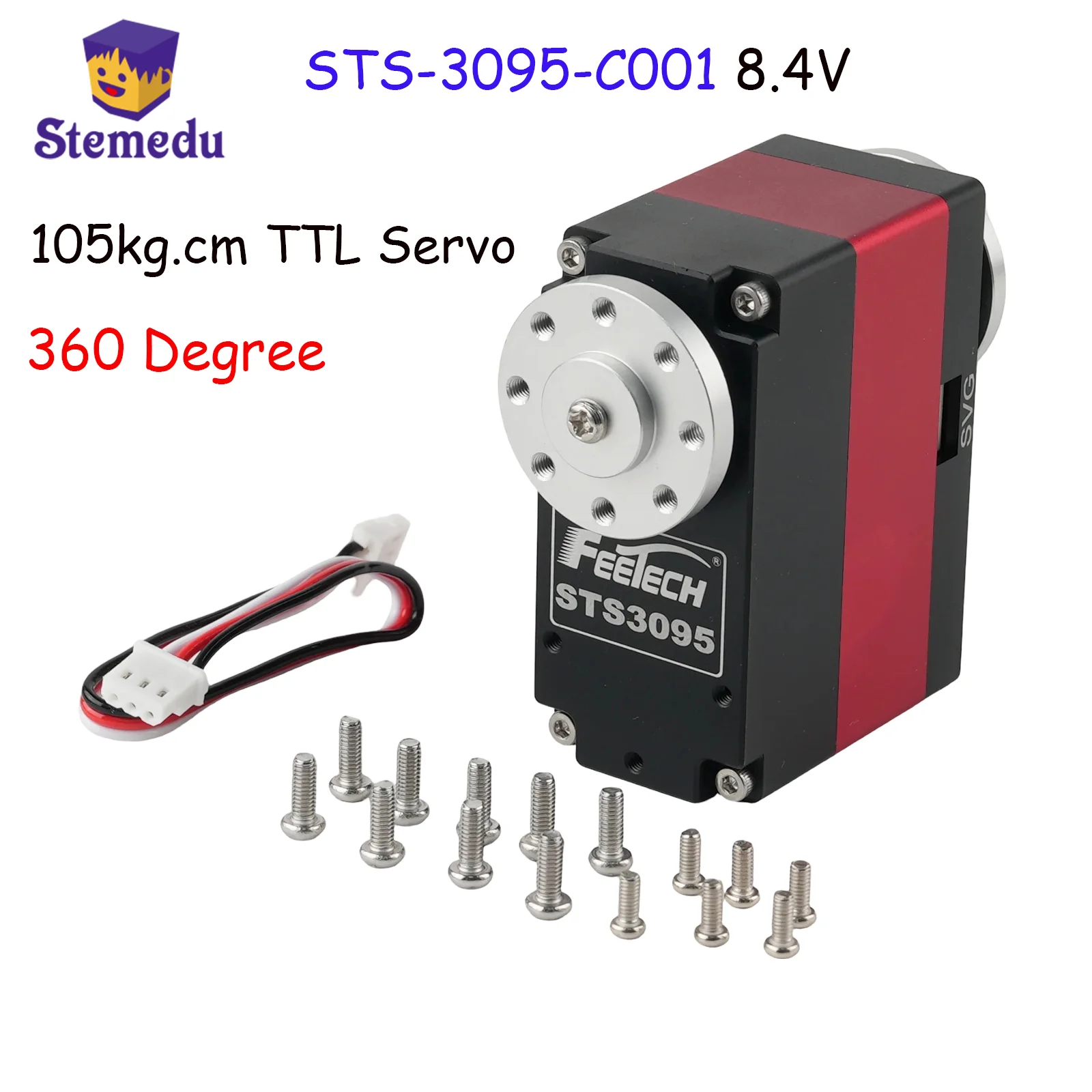 8.4V 105KG Full Metal Double Shaft TTL Servo 360 Degree With Real-time Feedback And  Smart Protection For Robot Industry Project