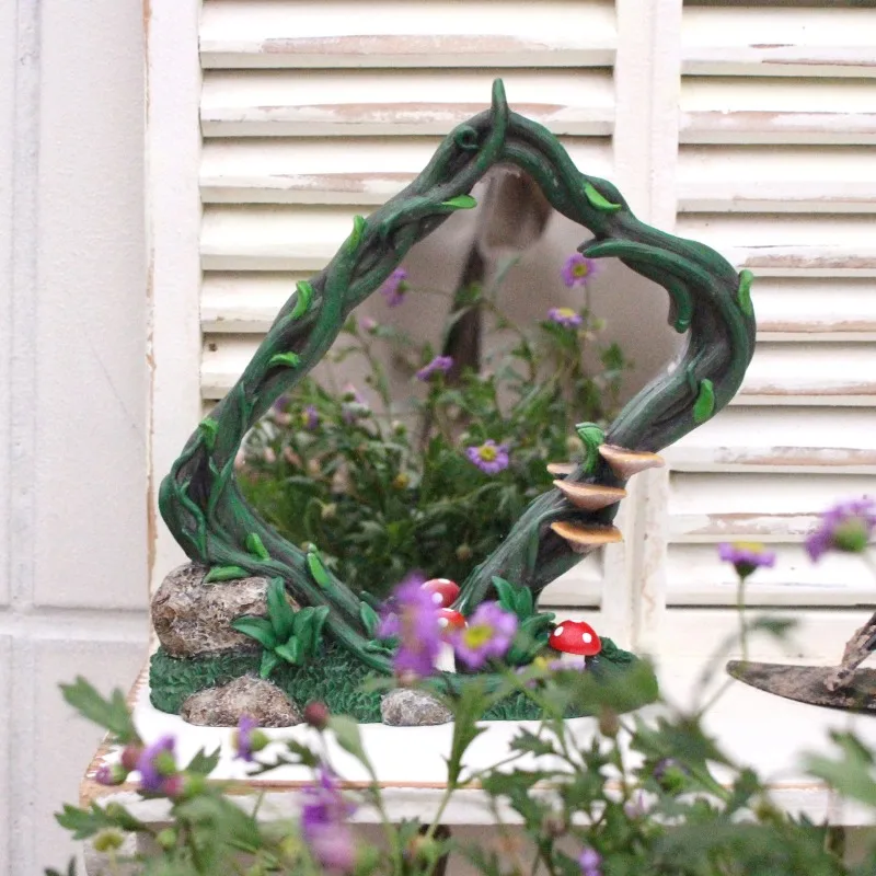 Handmade Resin Vine Square Makeup Mirror Elegant Vanity Table Decor with Natural Tree Vine Design Perfect Housewarming Gift