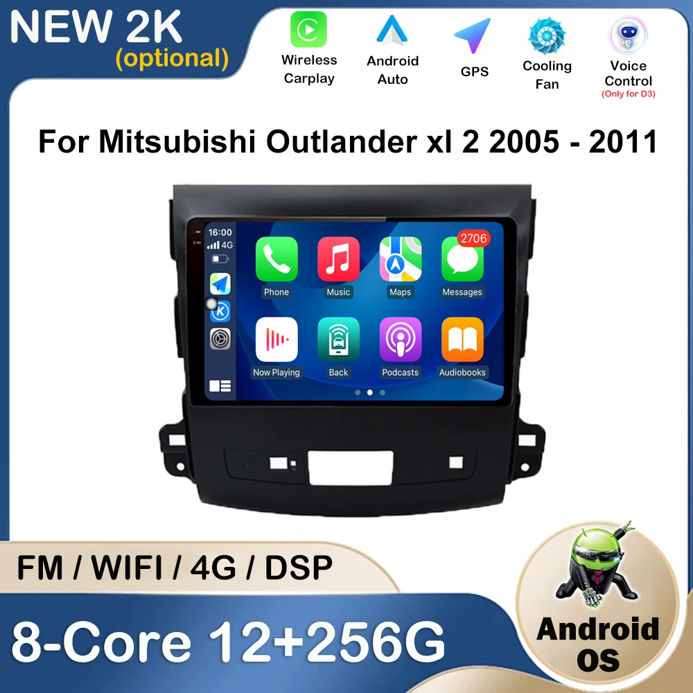

For Mitsubishi Outlander xl 2 2005 - 2011 Car Radio Video Multimedia player Android OS Bluetooth Audio DSP GPS Navigation WiFi