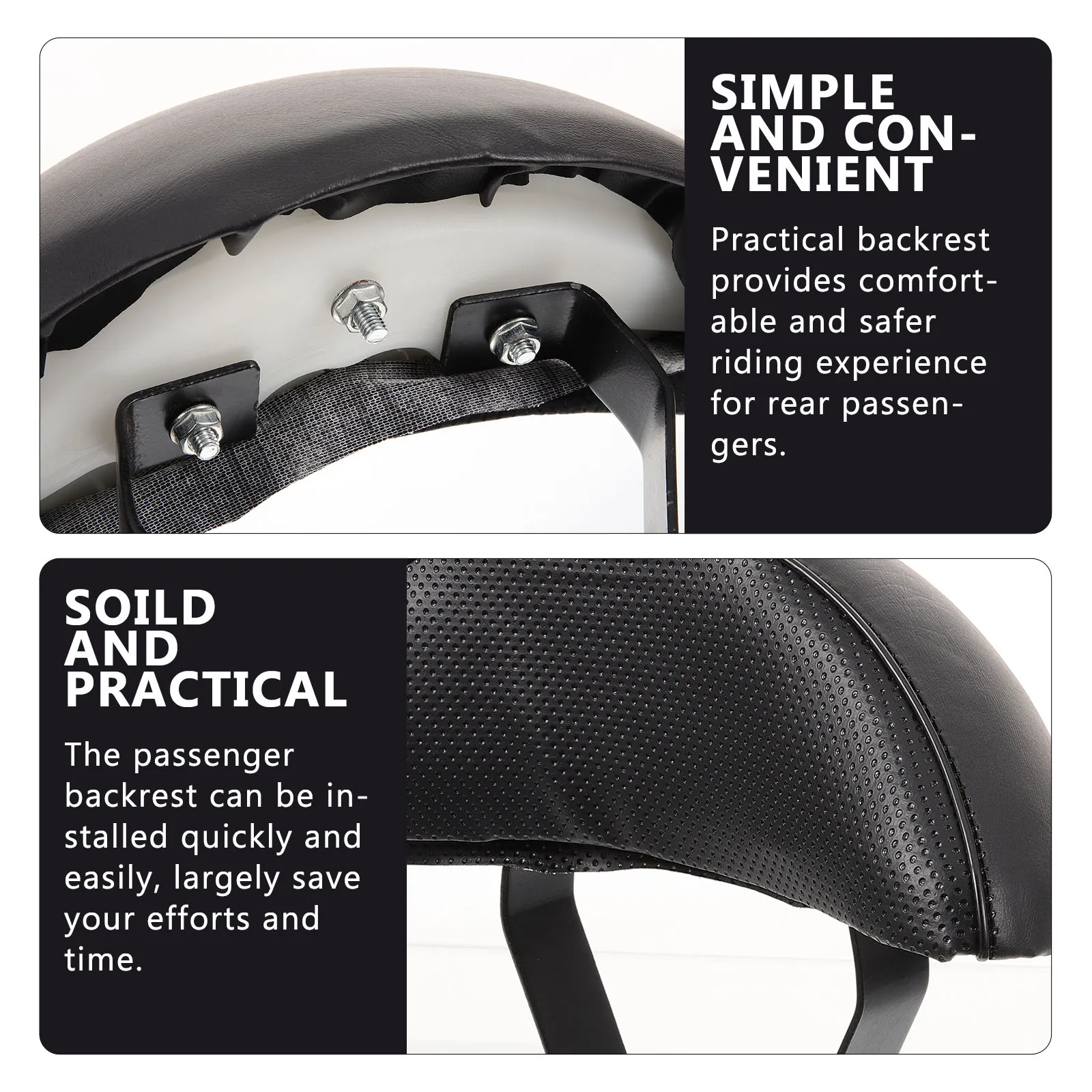 

Motorcycle Rear Backrest for Bike Accessories Iron Pad Comfortable Safe Riding Sturdy Materials Easy Install Practical Design