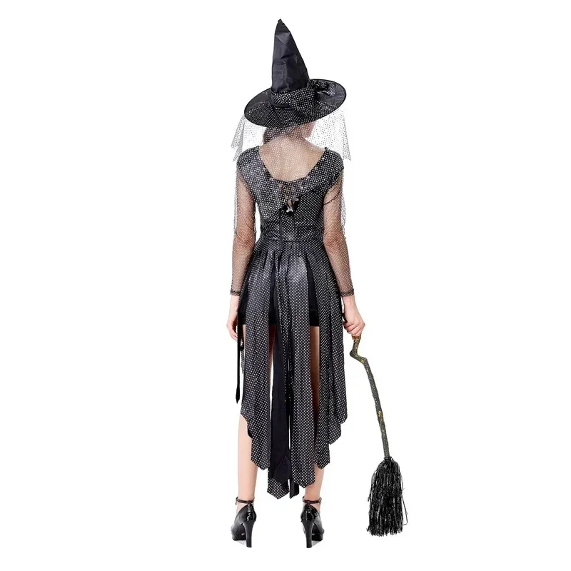 Halloween Party Adult Witch Costume Set Sexy Witch Stage Drama Costume Uniform With Hat & Dress