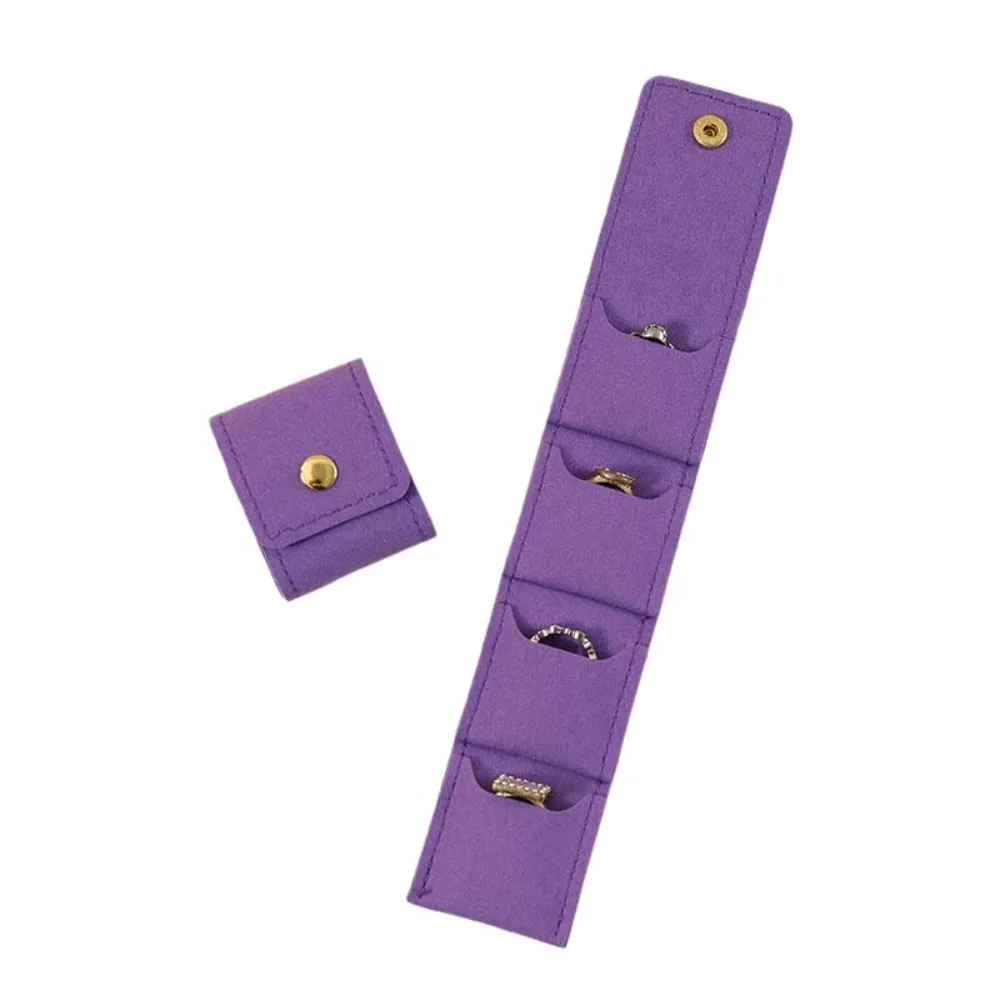 Microfiber Velvet Mini Jewelry Display Bag Small Container Necklace Ring Packing Bag Foldable Storage Case Earrings Organizer