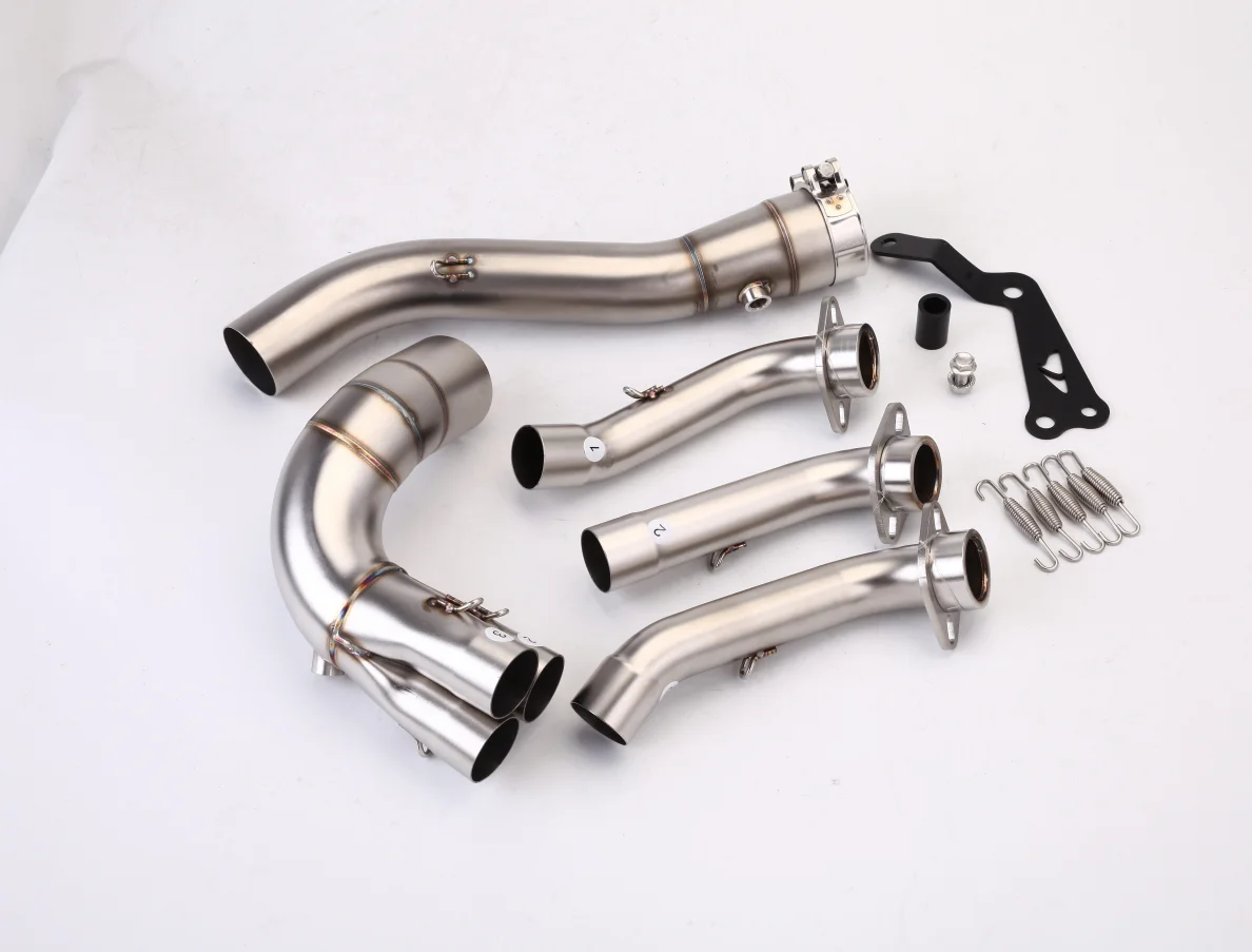 

MT09 MT-09 FZ09 XSR900 Dual Port Connector Tube Front Link Pipe Slip on M11 Full Exhaust System 2021 2022 2023 2024