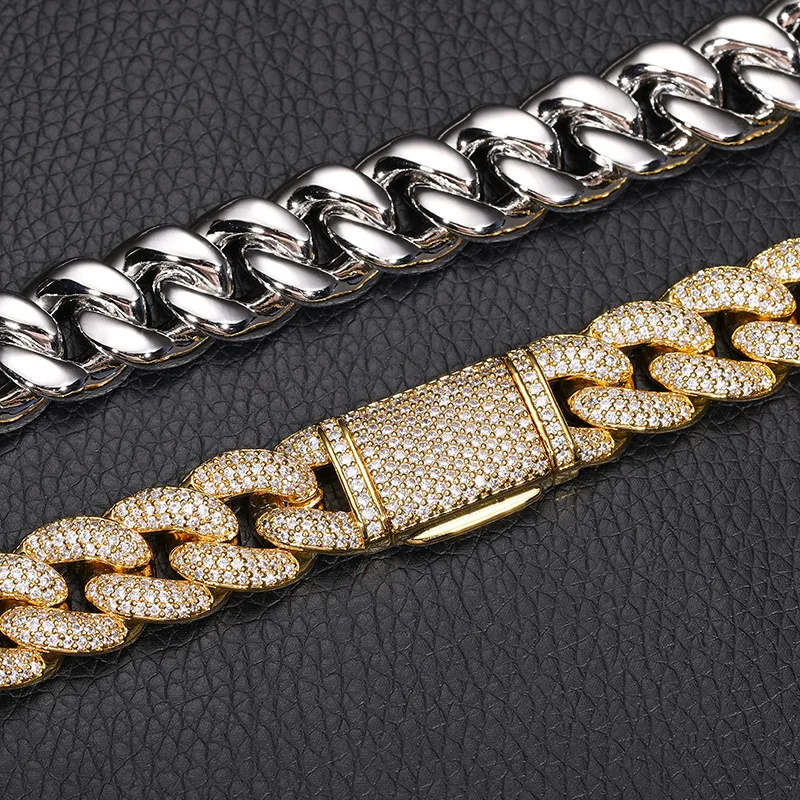

7 "-28" Хип-Хоп Полный CZ Камень Проложенный Bling Iced Out Круглый Кубинский Цепь Майами Цепи Ожерелье для Мужчин Рэпер Ювелирные Изделия Прямая Доставка