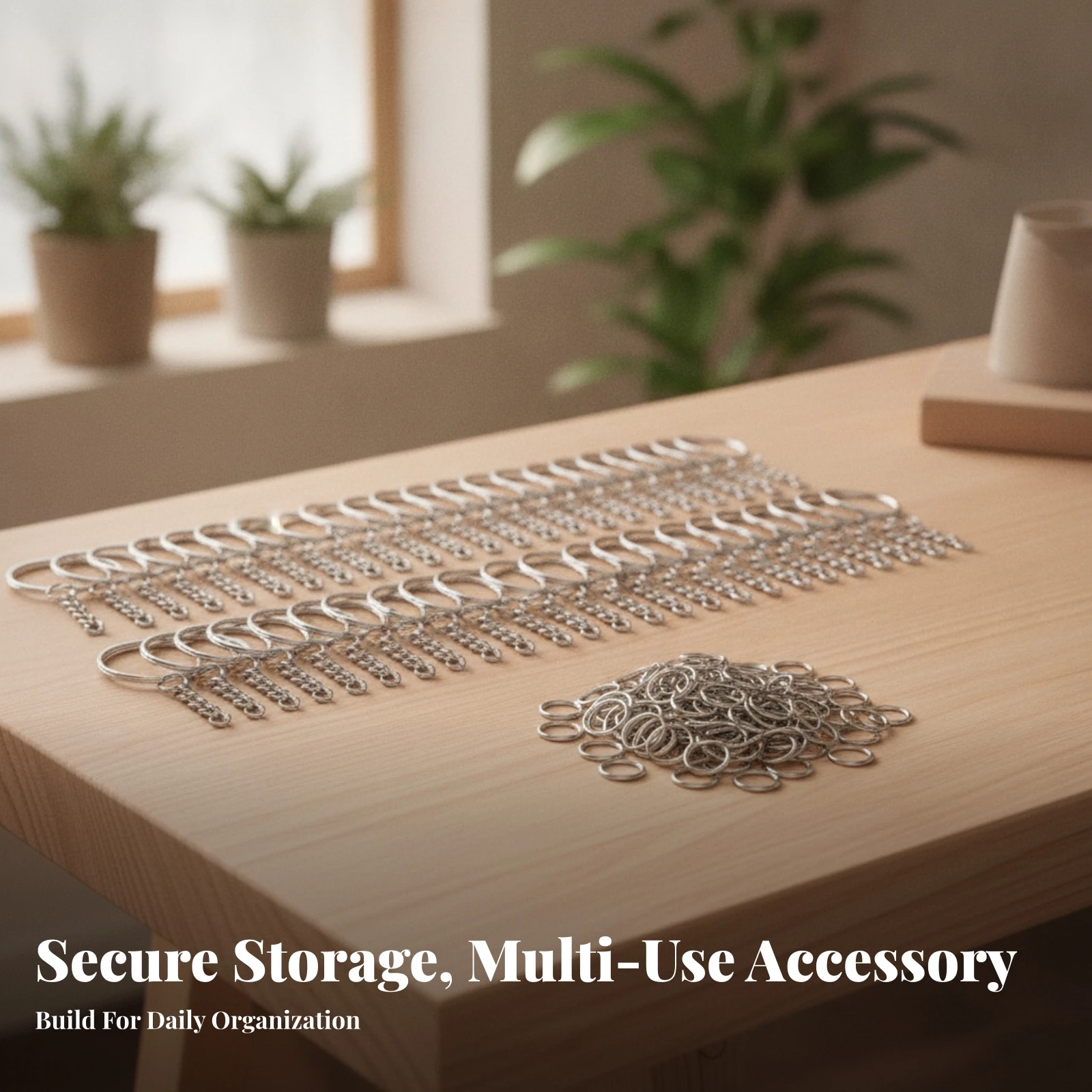120 Pieces DIY Keychain Kit Keychain Making Kit Shiny Finish Multi Purpose Round Key Loop and Clasp Set
