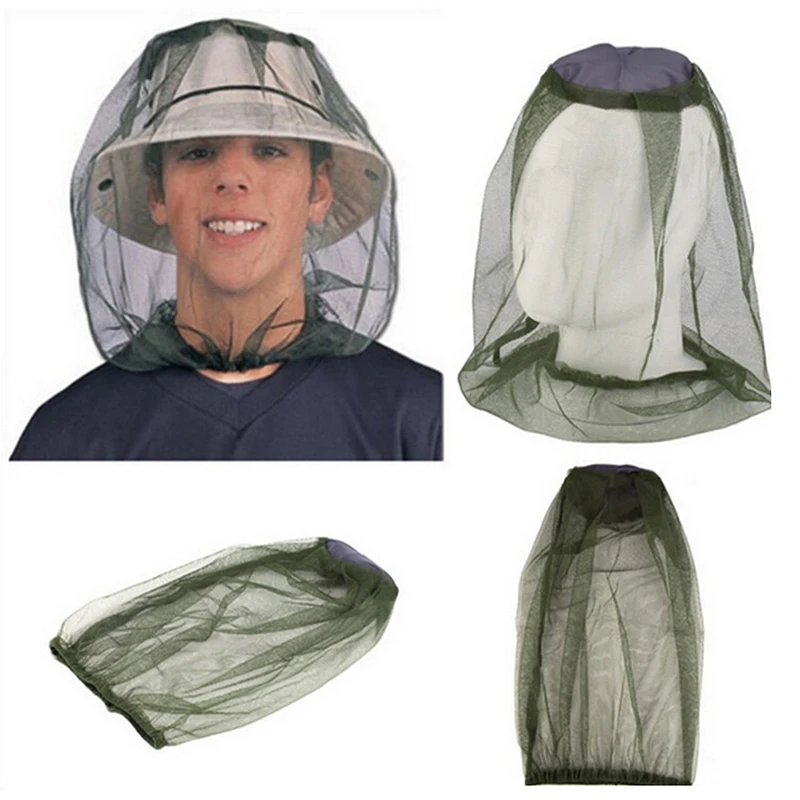 Anti Mosquito Bee Insect Bug Mesh Mask Cap Hat with Head Net Mesh Face Protection for Outdoor Fishing Forest Jungle