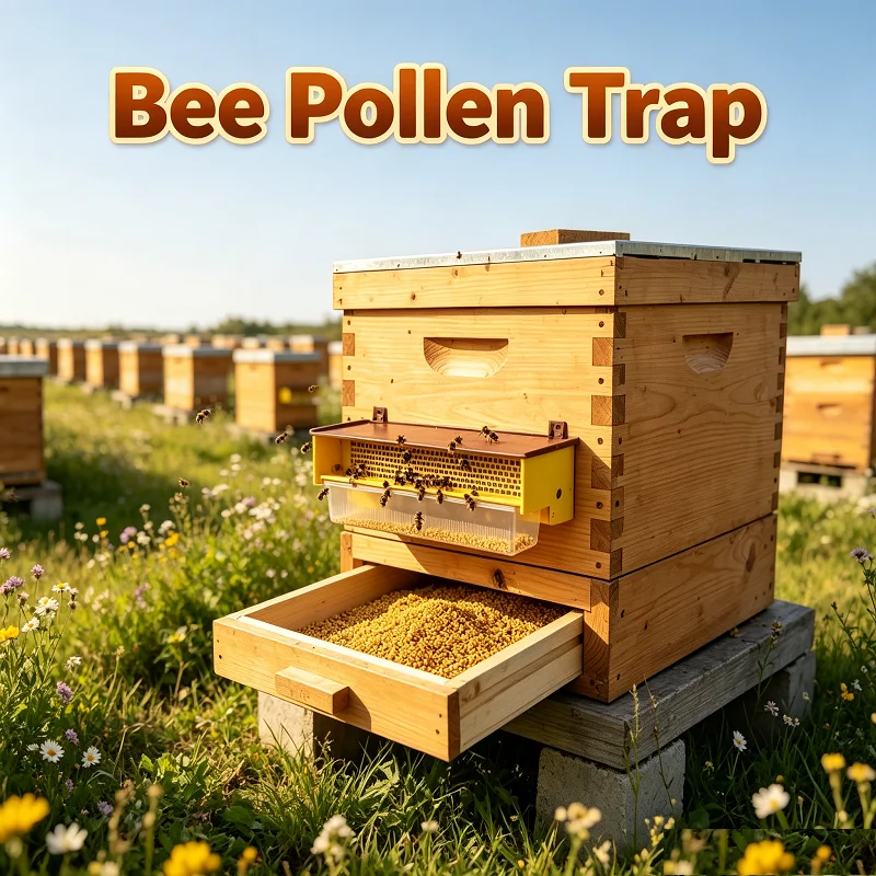 Bee Pollen Collector Removable Plastic Bee Pollen Trap with Ventilated Pollen Tray Beehive Entrance Catcher Box Beekeeping Tools