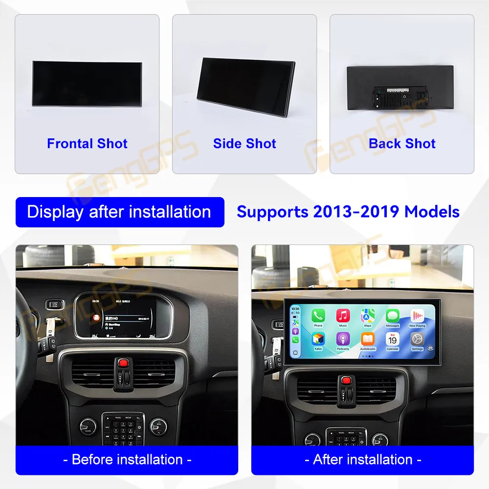 15.8 Inch QLED Screen Car Radio For Volvo V40 2013-2019 Android 15 Qualcomm CarPlay Multimedia Player GPS Navigation Stereo