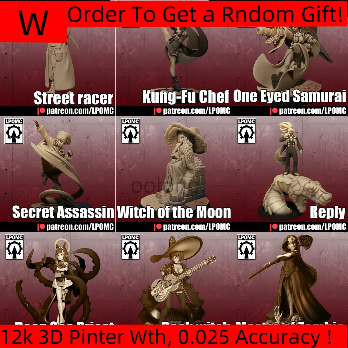 

Mini Board DND Game Battle Chess 3D Printing Kung Fu Chef Grave Digging Witch Assassin Deep Sea Priest DND Running Model
