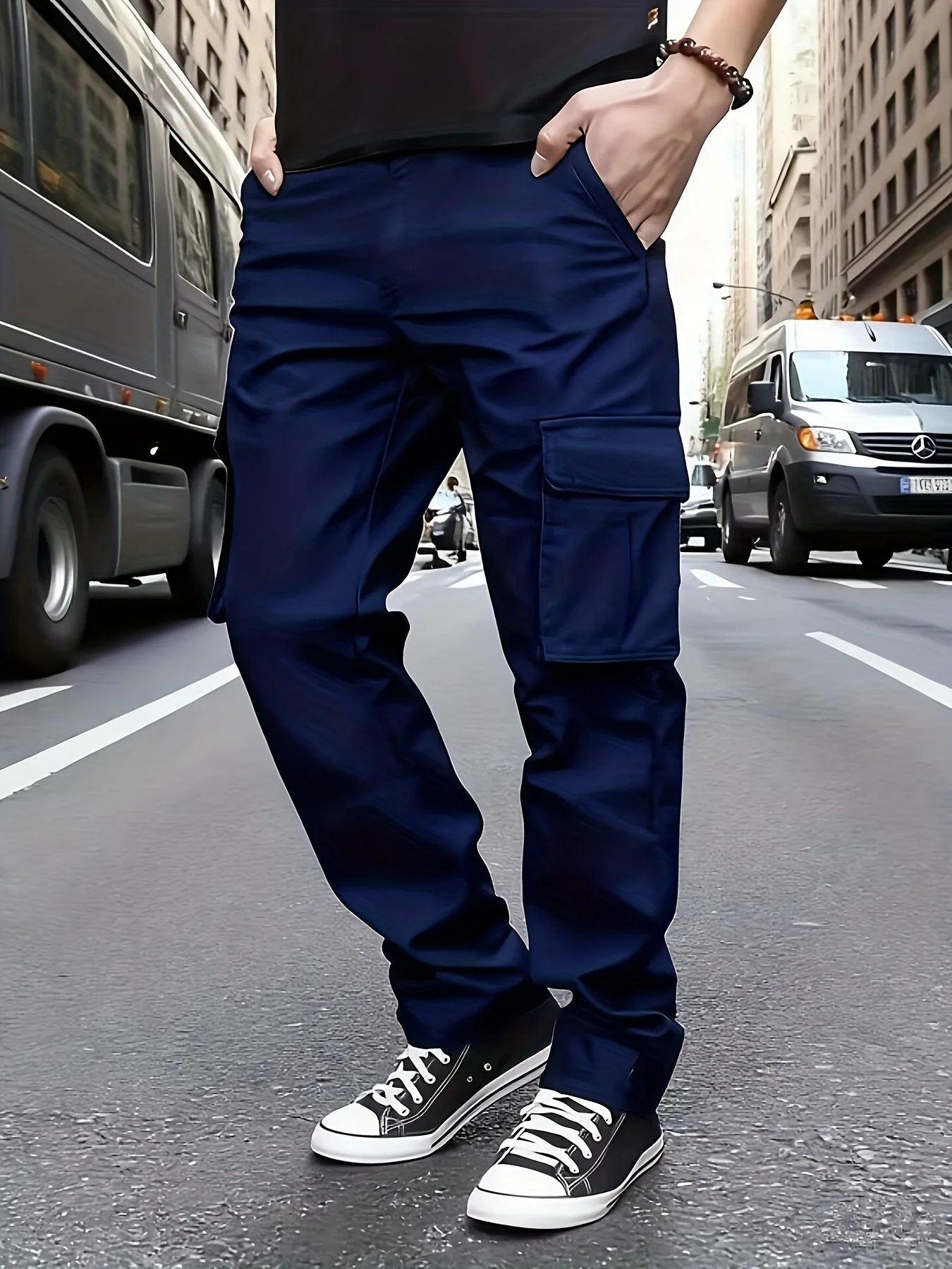 سراويل رياضية غير رسمية للرجال أوروبية لعام 2025 مع رباط عند الخصر والركض والمشي لمسافات طويلة وحزام خصر فضفاض وجيب #3