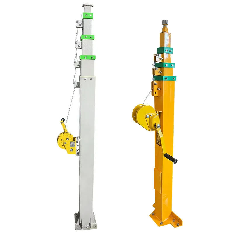 

Self standing hand cranked lifting rod lighting telescopic rod 6/7/9 meters