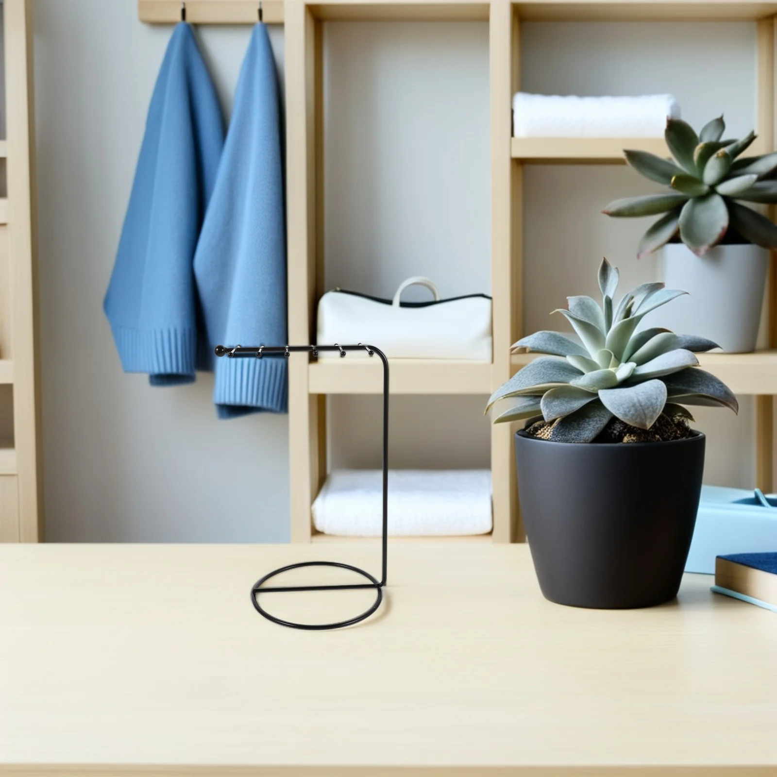 

1pcs Iron Jewelry Display Stand Metal Organizer For Necklaces Earrings Bracelets Keychains Hanging Storage Rack Home Shop Live