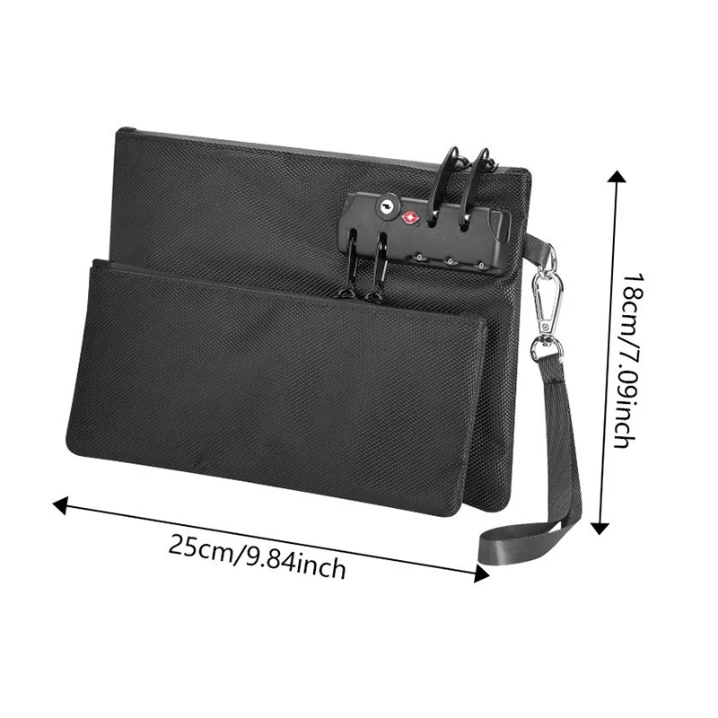 

Password Lock Money Belt Anti Theft Clutches Bag with Zipper Dual Layer Hidden Organizer for Travel Passport Cash Card Holder