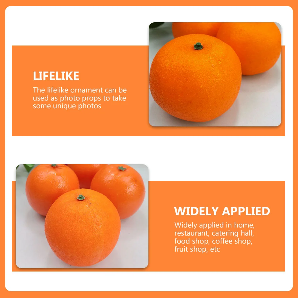 5 Pcs Fruit Orange Model Simulation Oranges Watermelon Ornaments Adornments Simulated Models Fake Foams Toddler