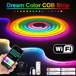 1-10M TUYA WiFi RGB IC LED Streifen Licht WS2811 Pixel COB LED Band 12V 24V Adressierbare Traum Farbe Laufende LED Licht Smart Control